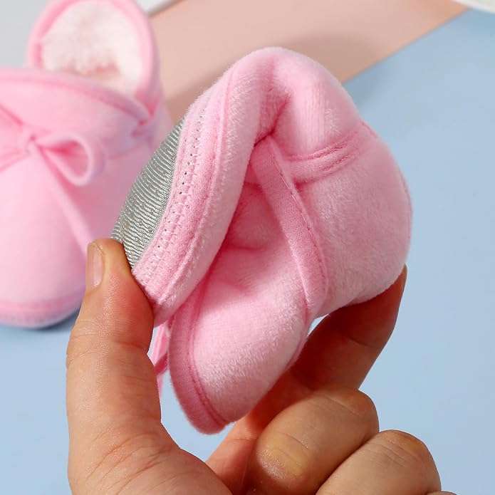 Baby Booties Newborn Fleece First Walking Shoes Non-Slip Sole Slippers Cozy - Image 7