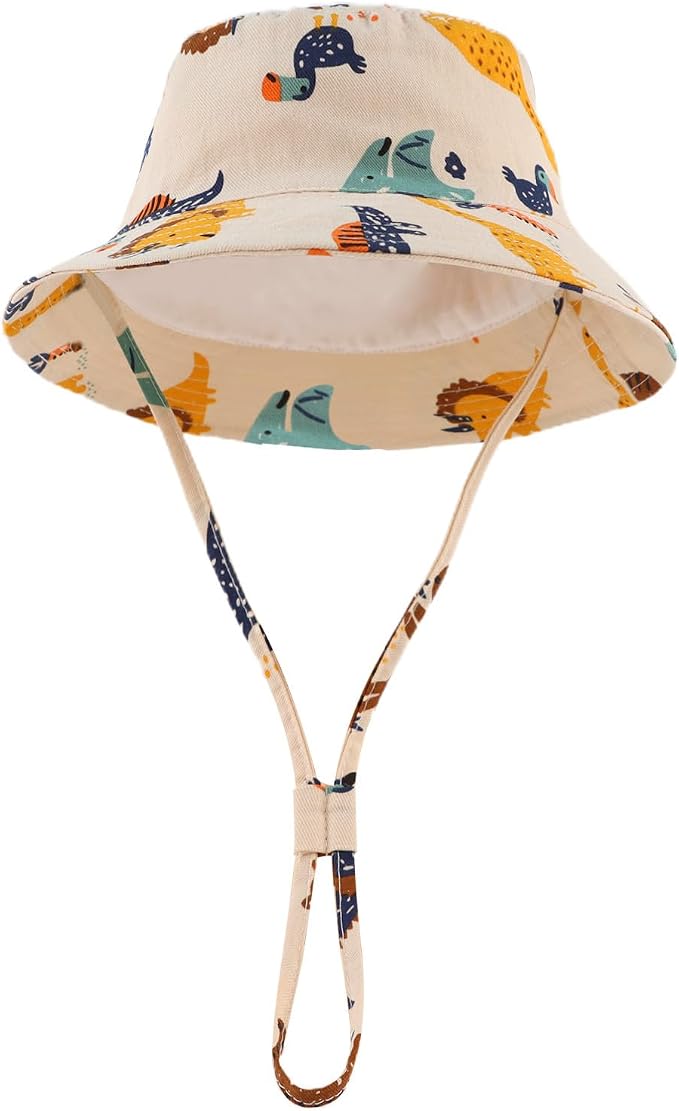 JANGANNSA Cotton Baby Sun Hat Infant Toddler Boys Girls Bucket Hats Summer Sun - Image 2
