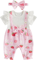 YINGISFITM Newborn Baby Girl Summer Clothes Short Sleeve Bubble Romper Bow by YINGISFITM