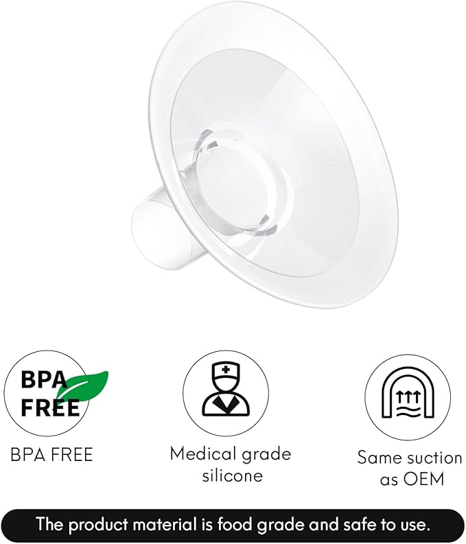 2 Count of 20mm Breast Pump Flanges Compatible with Medela/Lansinoh ComfortFit, Replace Medela PersonalFit Breast Shields, Accessories for Pump in Style Symphony Swing Harmony Freestyle Pump Parts