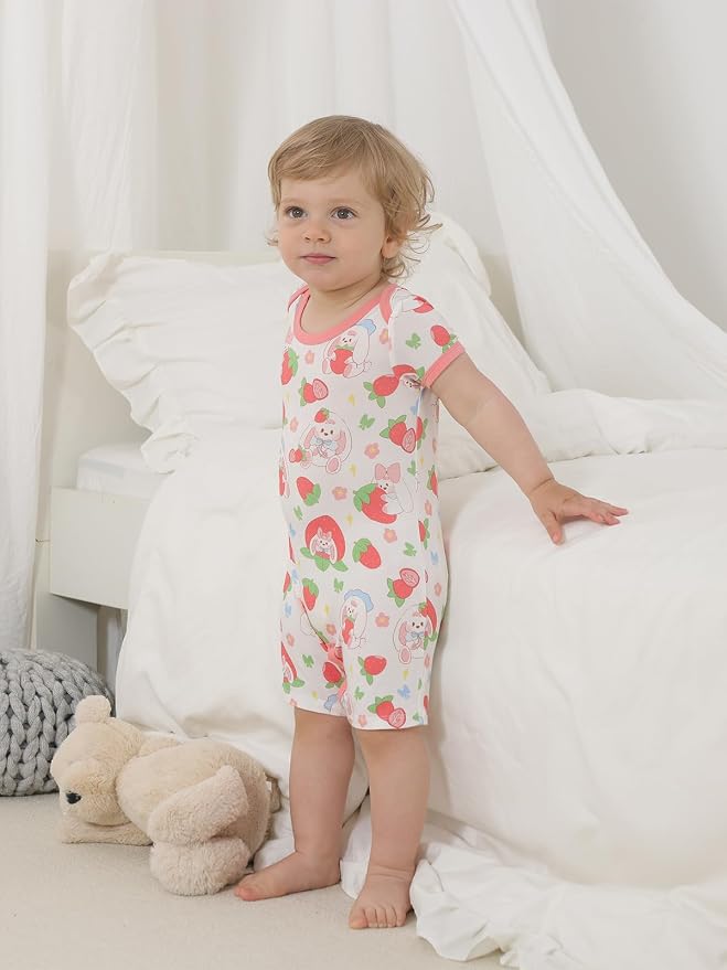 GUISBY Baby Rayon Romper Pajamas, 0-24M | Silky Soft Feel，Snap Closure，Footless - Image 6