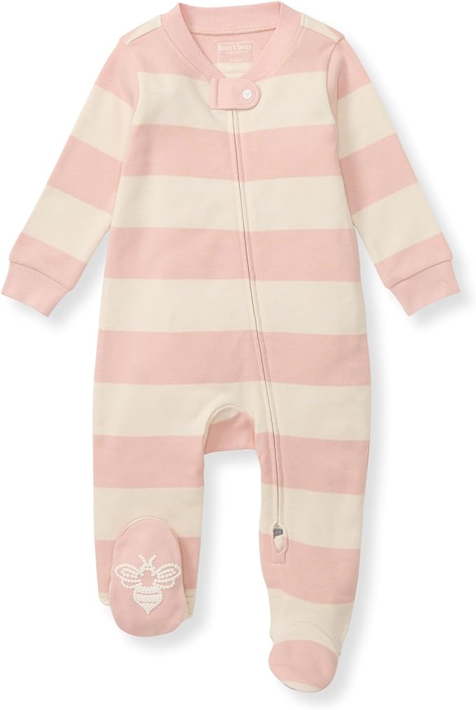 Burt's Bees Baby Girls' Organic Cotton, Sleep and Play Footed Pajamas | Easy by BurtsBeesBaby