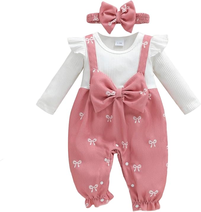 Newborn Baby Girl Clothes Ruffle Sleeve Jumpsuit Corduroy Floral by mlpeerw