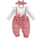 Newborn Baby Girl Clothes Ruffle Sleeve Jumpsuit Corduroy Floral by mlpeerw