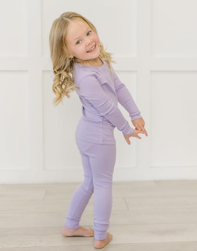 moimoln Cotton Modal Baby Toddler Pajamas Check Solid Leopard 6M-8Y - Image 4