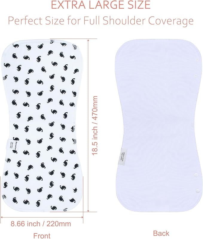 Baby Burp Cloths & Baby Bibs 2-in-1 Design Large Size 3 Layers Thicken Cotton - Image 4