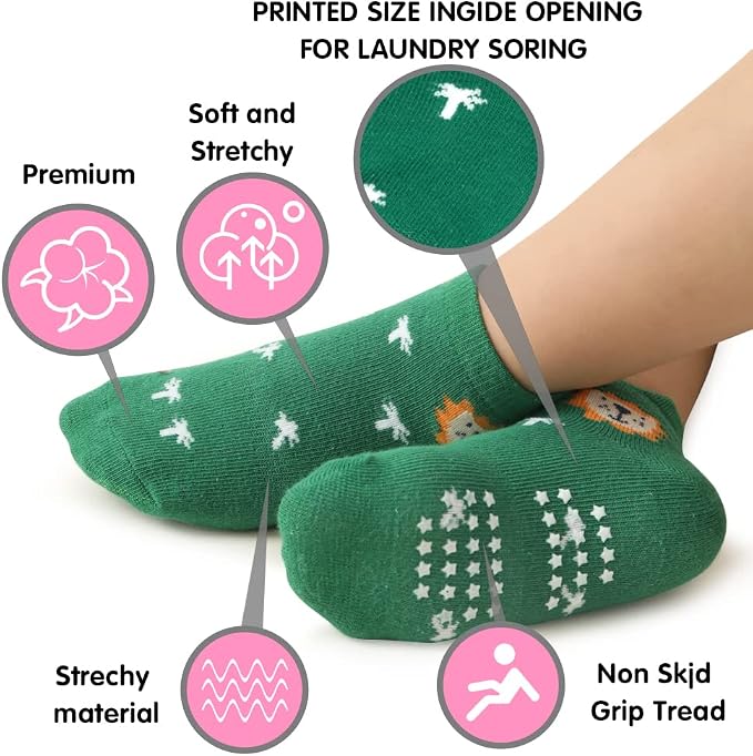 Tphon Non Slip Kids Toddler Socks - Image 5