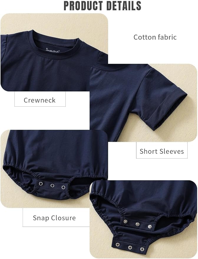 Jimonda Baby Bubble Romper Short Sleeve Bodysuit T-Shirt | 100% Cotton - Image 3