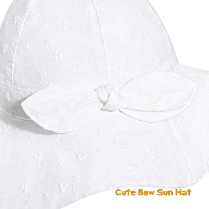 Baby Girl Sun Hat with UPF 50+ Outdoor Adjustable Beach Hat with Wide Brim - Image 6