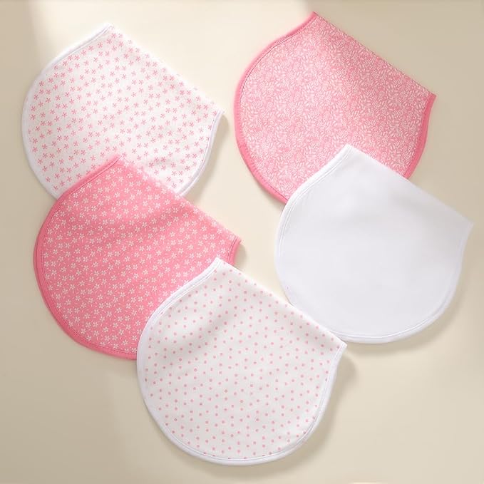sleepyturtle Pack of 5, Baby Burp Cloths, Soft and Absorbent - Image 4