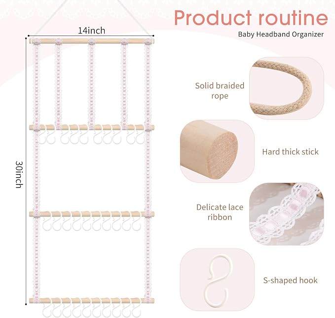 POVETIRE Headband Holder Hair Bows Organizer - Image 3
