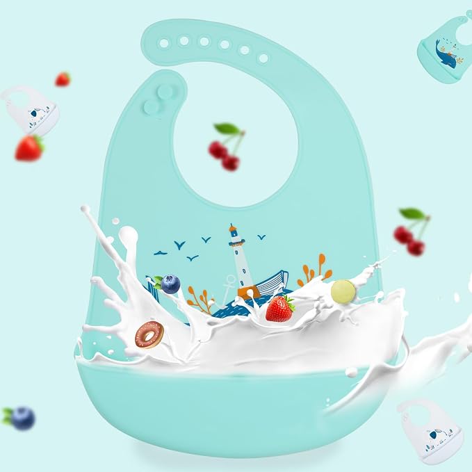 Baby Silicone Feeding Bibs - Image 7