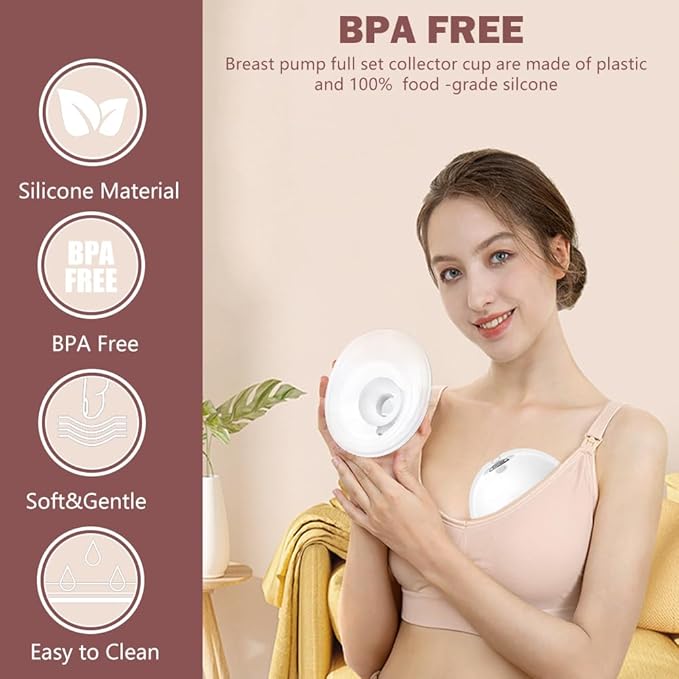 1pcs Double-Sealed Flange 24mm Compatible with Momcozy M5 Breast Pump, 24mm Flange M5 Breast Pump Replacement Accessories