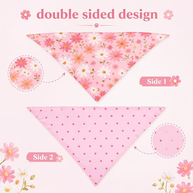 Spring Dog Bandana, Summer Dog Bandanas Boy Girl, Daisy Dog Scarf - Image 2