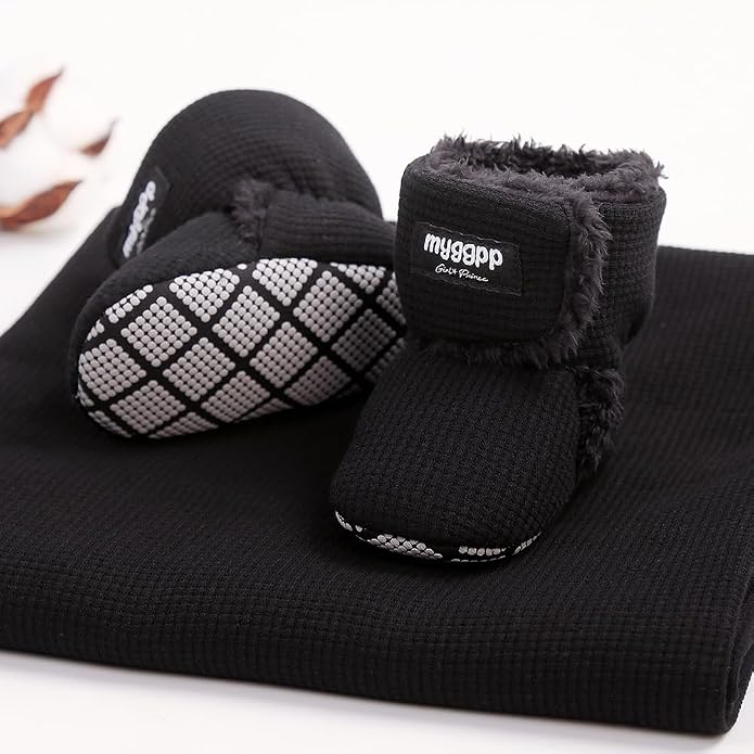 Ohwawadi Infant Baby Boots Boys Girls Cozy Fleece Slippers Snow Boots Winter - Image 4