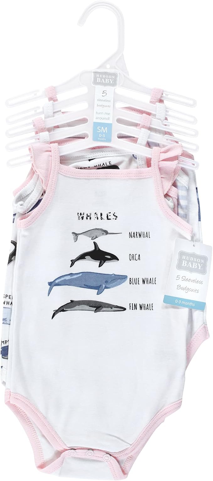 Hudson Baby Unisex Baby Cotton Sleeveless Bodysuits - Image 2