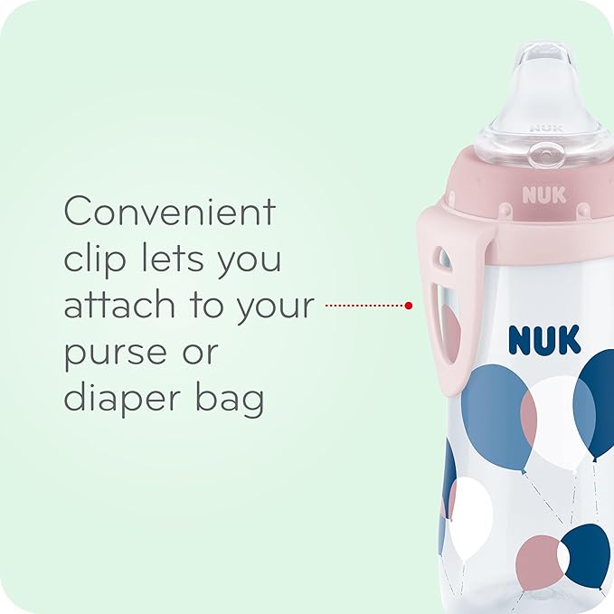 NUK Active Sippy Cup, 10 oz, 2 Pack, Disney Princess, BPA-Free, Soft Spout, Spill-Proof Cup