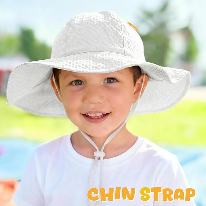 HONGTEYA Baby Sun Hat Wide Brim Adjustable Toddler Beach Bucket Hat | Soft - Image 5