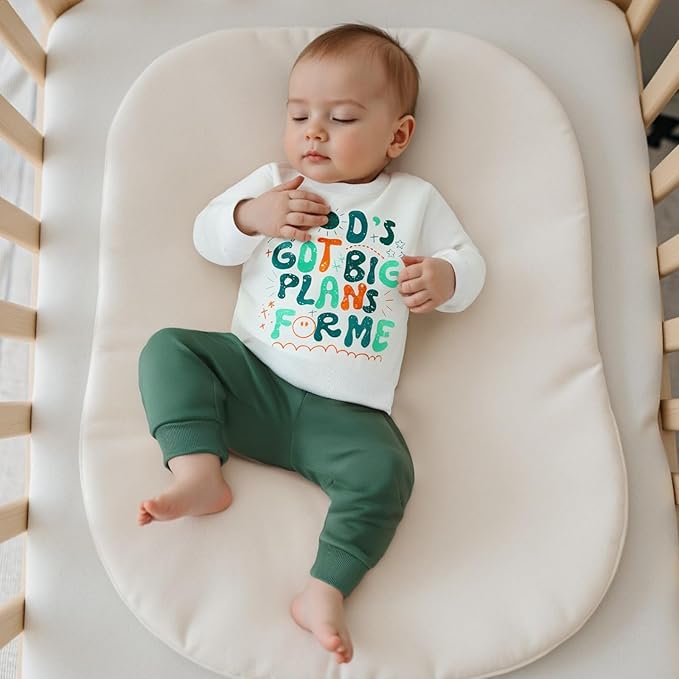 Nyapruwe Toddler Baby Boy Fall Outfit Funny Print Long Sleeve Sweatshirt Joggers Pants Set Kids Warm Winter Clothes