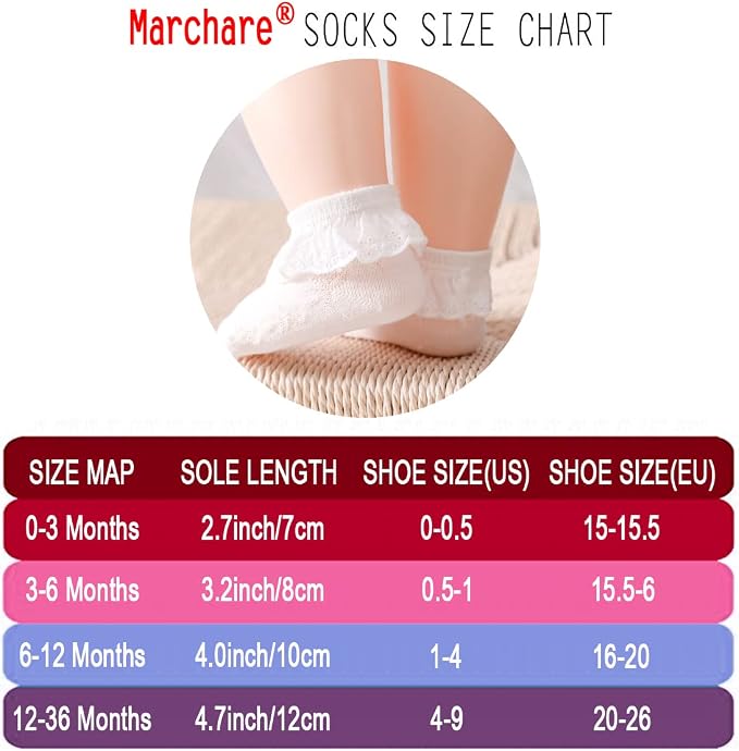 Marchare Baby Lace Socks 3 Pack - Image 7
