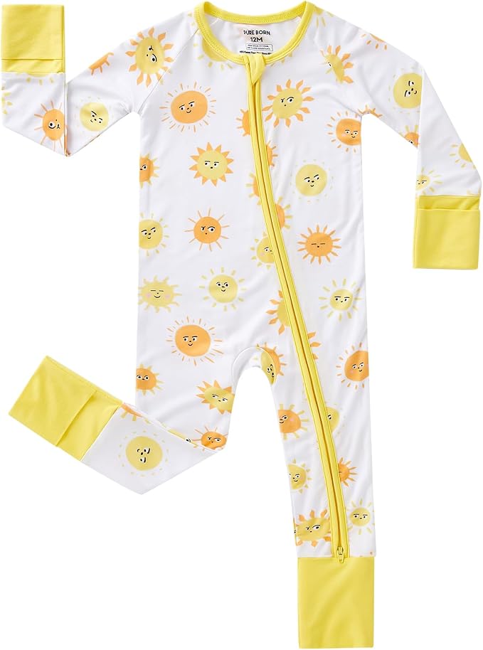 pureborn Baby Sleeper Viscose from Bamboo Zipper Footies 0-24 Months by pureborn