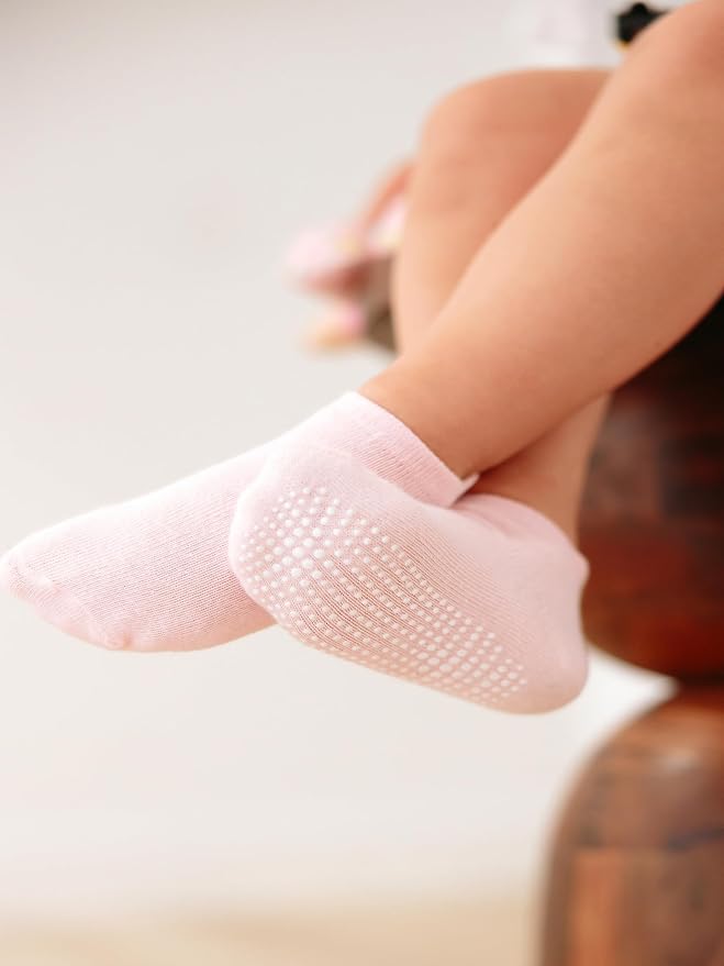 Baby Non Slip Grip Ankle Socks for Infants Toddlers Kids Boys Girls 9 Pack | - Image 6