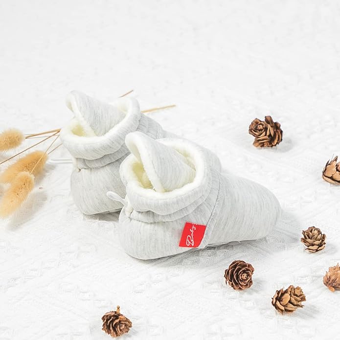 Babelvit Newborn Baby Boy Girl Soft Fleece Booties Stay On Infant Slippers - Image 2