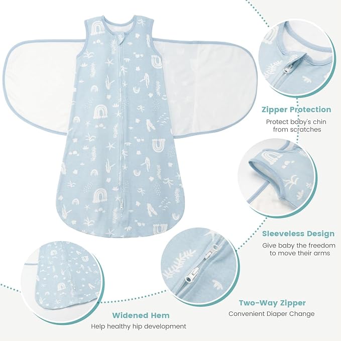 Baby Swaddle Sleep Sack, 1.0 Tog New-Parent-Friendly Swaddle - Image 2