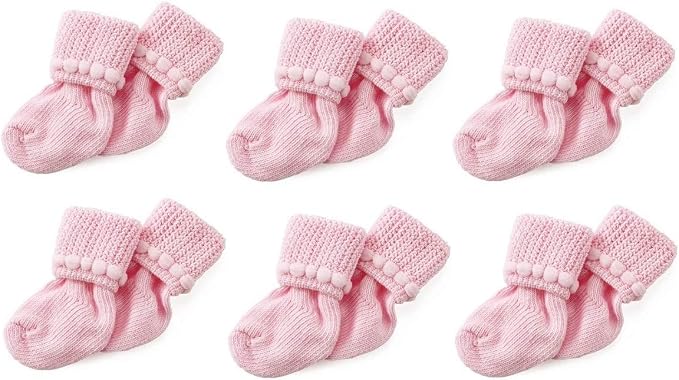 Nurses Choice 6 Pack Cotton Unisex Baby Socks by NursesChoice