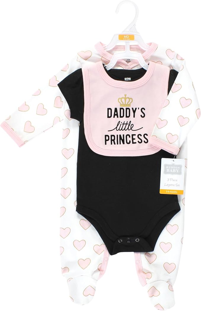 Hudson Baby Unisex Cotton Sleep and Play, Bodysuit and Bandana Bib Set - Image 2