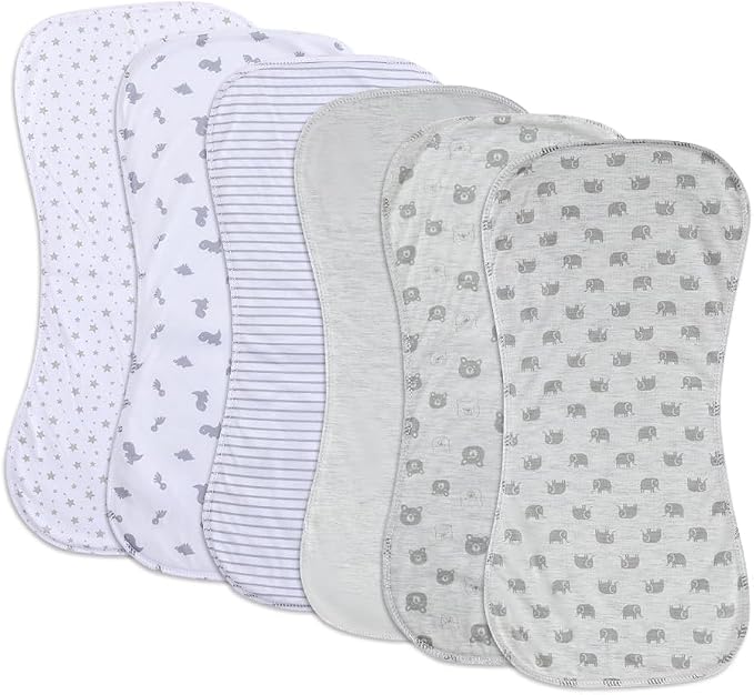 6 Pack Cotton Baby Burp Cloths Extra Absorbent Soft by Gelisite