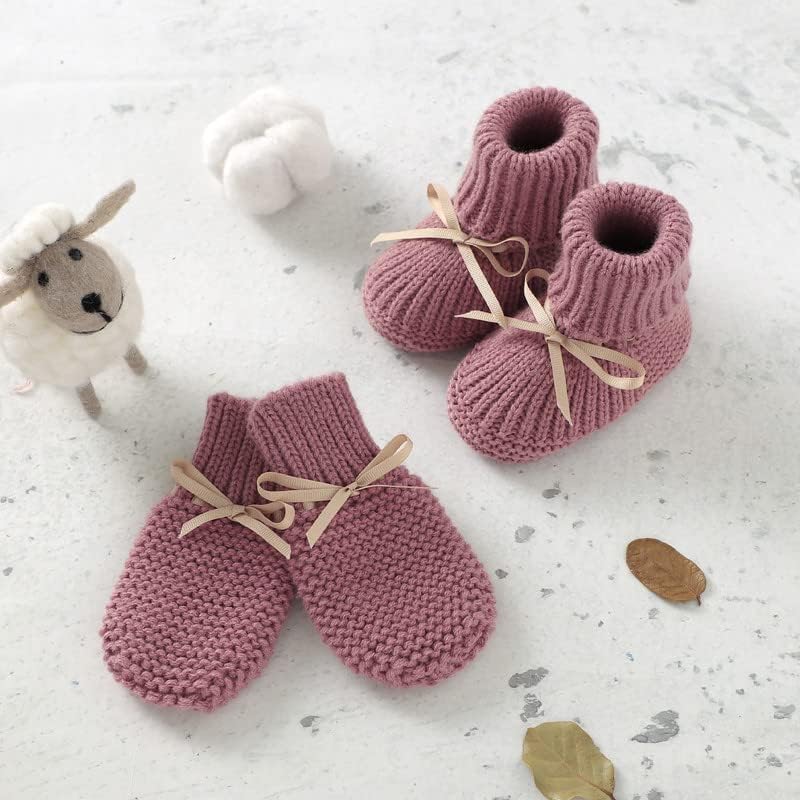 LAWKUL Baby Booties Knit Newborn Shoes Cozy First Walkers Infant Toddler Boots - Image 2