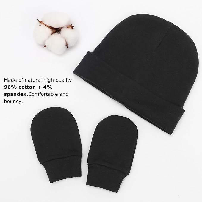 Newborn Baby Hats and Mittens Set Infant Beanie Cap Toddler Gloves Newborn - Image 5