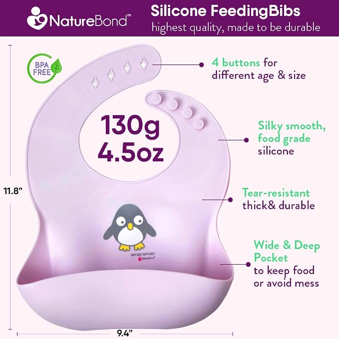 NatureBond Silicone Baby Bibs Easily Wipe Clean - Image 3