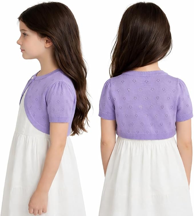 Girls Cardigan Sweater Toddler Baby Kids Knit Bolero Shrug - Image 4