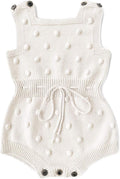 Simplee kids Baby Girl Romper, Sleeveless Pompoms Square Neck | Soft Breathable by Simpleekids