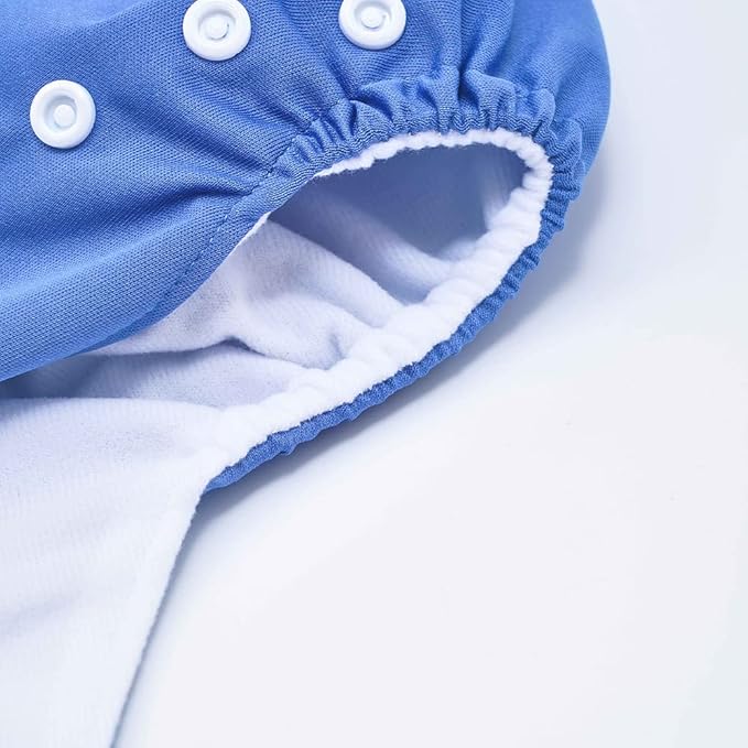 HappyFlute 4 Sets Newborn Baby Cloth Pocket Diapers One Size Adjustable Reusable for Baby Boys and Girls(No Inserts,Pink)