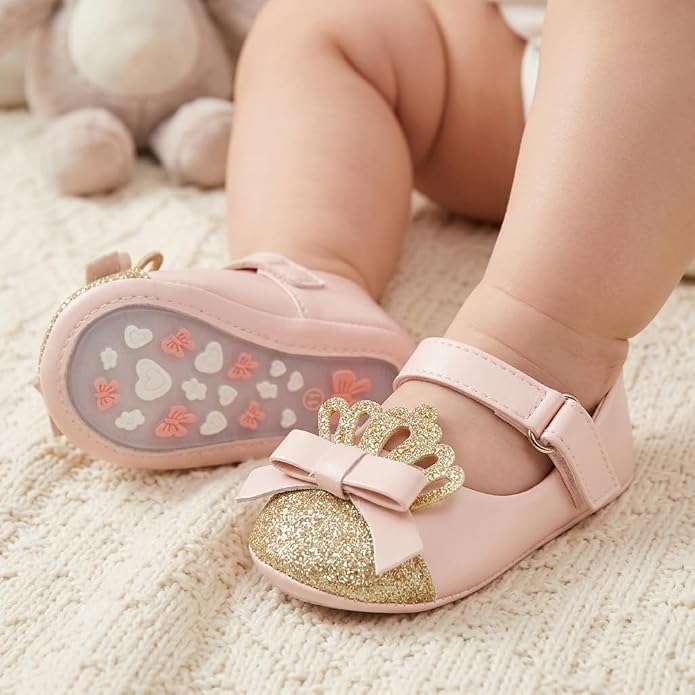 Meckior Infant Baby Girls Soft Sole Bowknot Princess Wedding Dress Mary Jane - Image 2