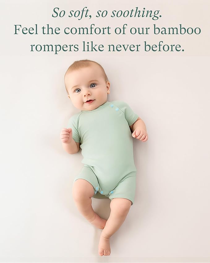 PurComfy SuperSoft Bamboo Viscose Baby Romper, Short Sleeve | One-piece Summer - Image 6