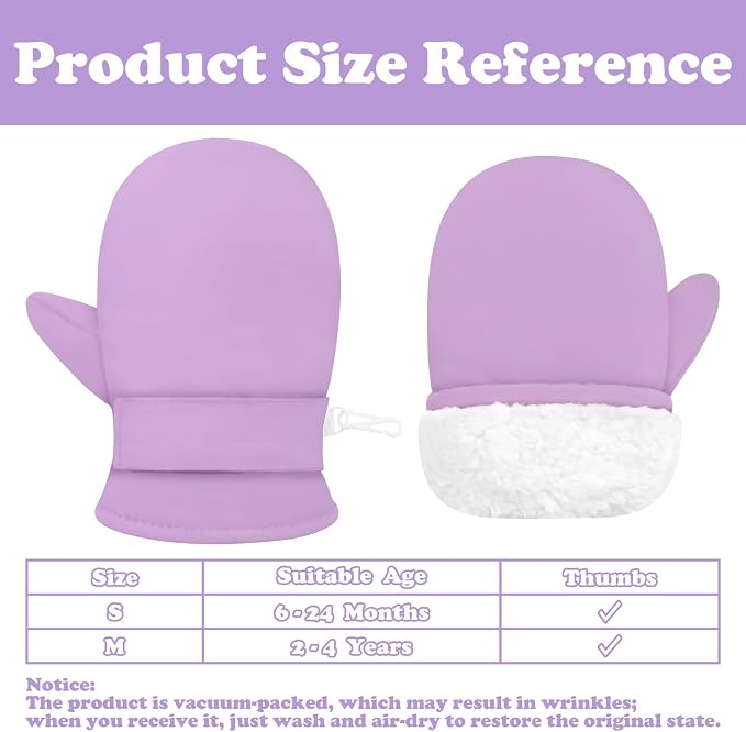 Sarfel Toddler Mittens Waterproof Toddler Gloves Baby Winter Mittens Toddler - Image 6