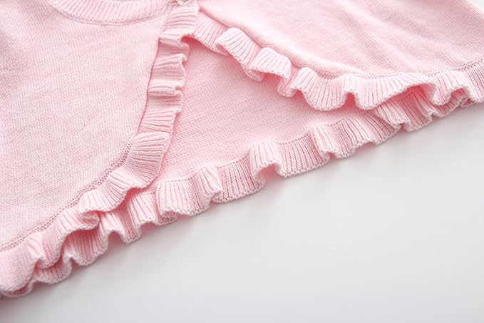 Toddler Girls Cardigan Sweater Bolero Shrug Baby Kids Long Sleeve Cropped Dress - Image 4