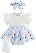 Giraropa Newborn Baby Girl Clothes Smocked Bubble Romper Dress + Socks + by Giraropa