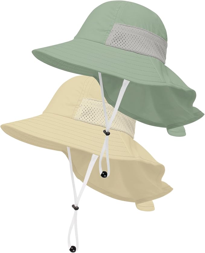 Toddler Baby Sun Hat Kids Summer Beach Essentials Adjustable Beach Hats by HONGTEYA