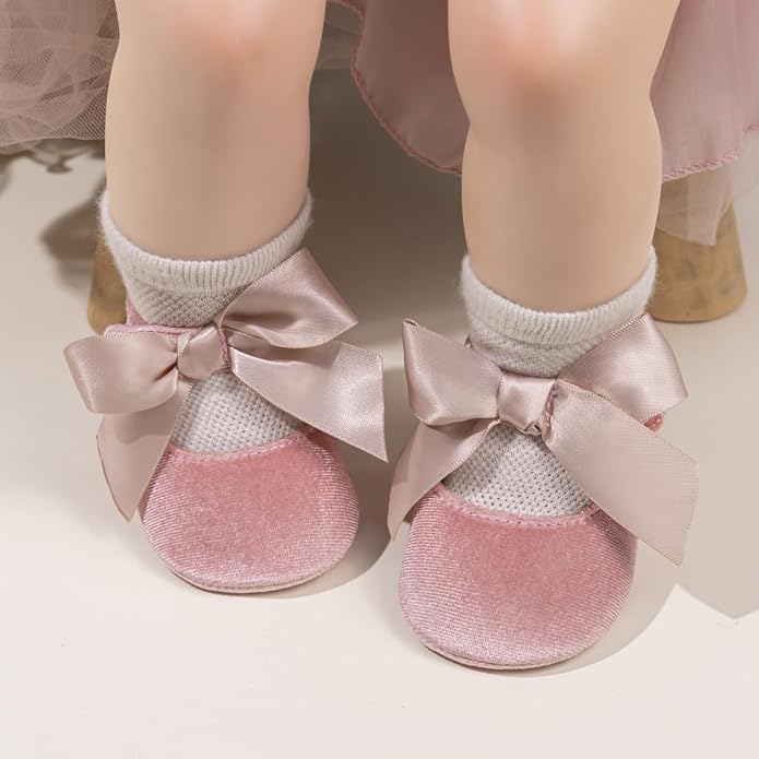 KIDSUN Infant Baby Girls Mary Jane Shoes Non-Slip Rubber Sole Ballet Slippers - Image 2