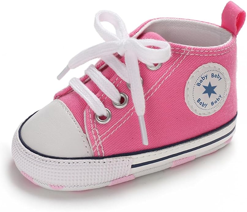 Unisex Baby Girls Boys Canvas High-top Shoes, Newborn Infant Anti-Slip Soft - Image 5