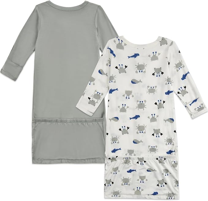 Aablexema Baby Nightgowns Rayon of Bamboo 2-way Zipper - Image 3