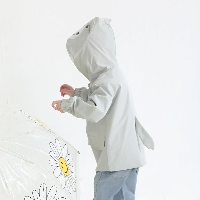 YOUNGER TREE Toddler Baby Boy Girl Duck Raincoat Cute Cartoon Hoodie Zipper - Image 5