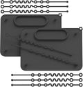 2 Pack Baby Silicone Mat, with Suction Base and 8 Stretchable Straps, Seposeve Baby Placemats, Activity Mat for Infants to Toddlers, Keeps Babies Essentials Off The Floor, 2 Balck