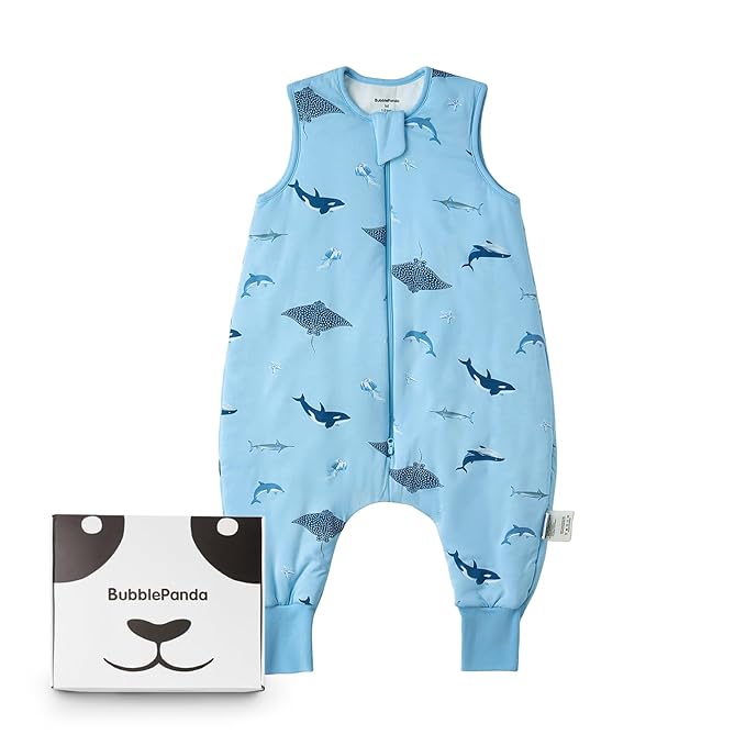 BubblePanda Rayon Made from Bamboo Toddler Sleep Sack with Feet 1.0 Tog Ultra Soft Toddler Sleeping Sack 3t-4t Sleep Bag Walker Quilted Wearable Blanket with Legs 2-Way Zipper Lightweight Extra Long