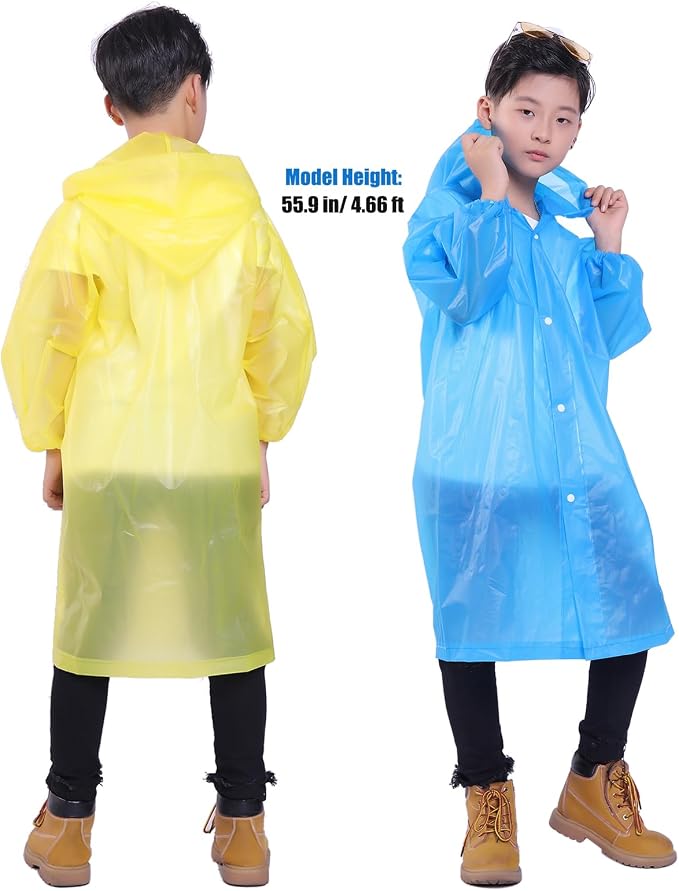 Kids Rain Jacket, 2 Pack Rain Ponchos - Image 6